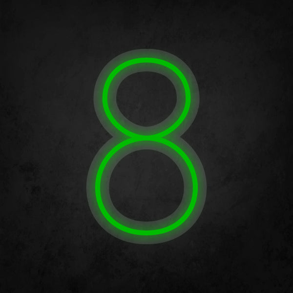 LED Neon Sign - Number - 8 Small