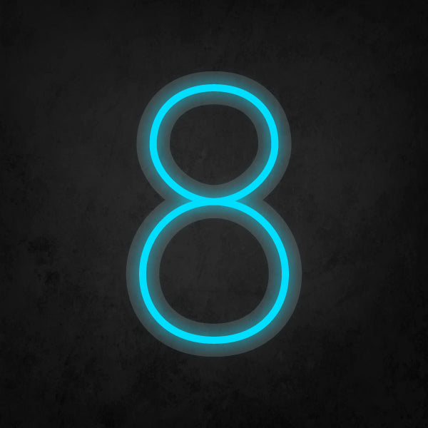 LED Neon Sign - Number - 8 Small