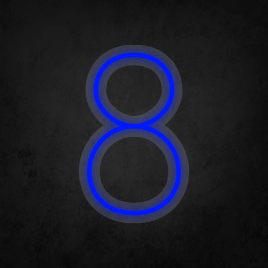 LED Neon Sign - Number - 8 Small