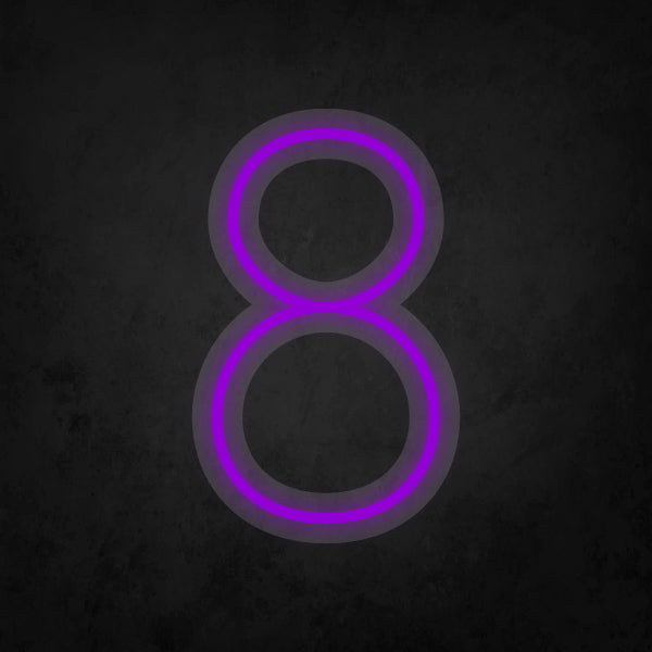 LED Neon Sign - Number - 8 Small