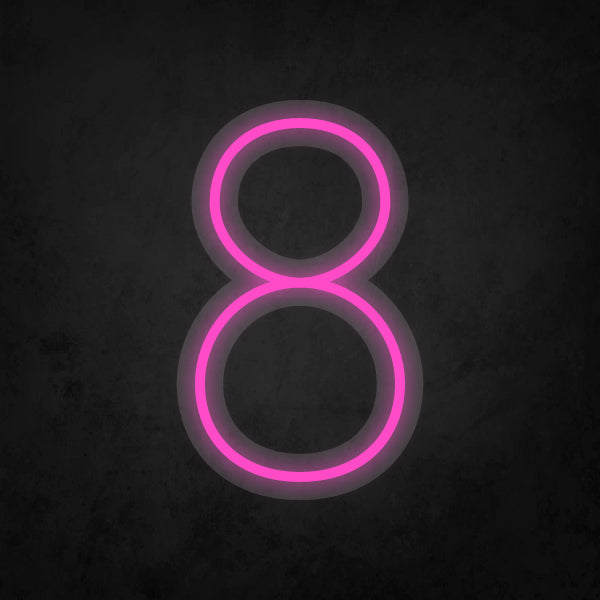 LED Neon Sign - Number - 8 Small