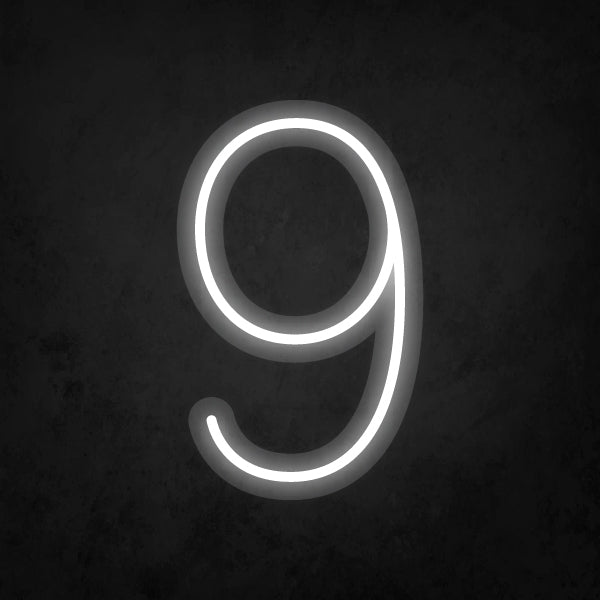 LED Neon Sign - Number - 9 Small