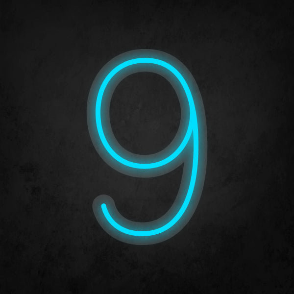 LED Neon Sign - Number - 9 Small