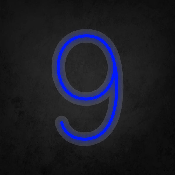 LED Neon Sign - Number - 9 Small