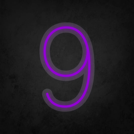 LED Neon Sign - Number - 9 Small