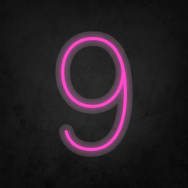 LED Neon Sign - Number - 9 Small