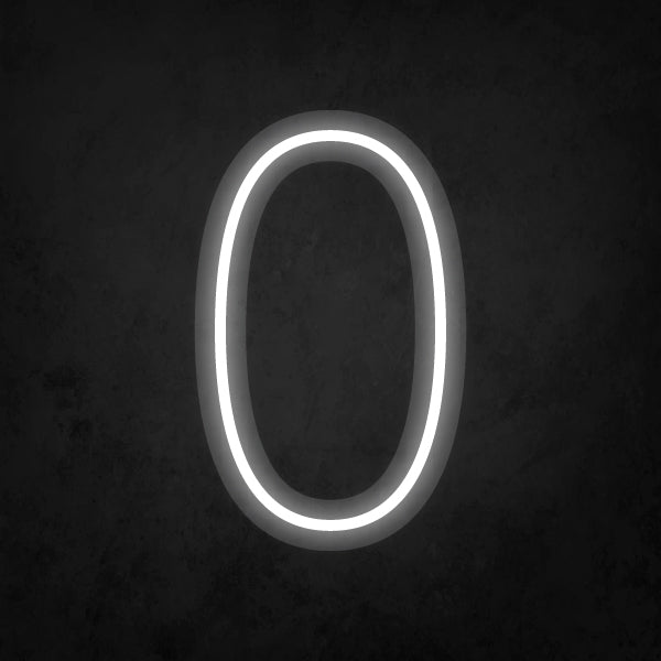 LED Neon Sign - Number - 0 Small