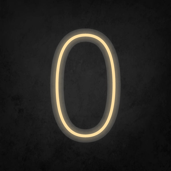 LED Neon Sign - Number - 0 Small