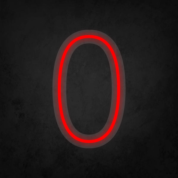 LED Neon Sign - Number - 0 Small