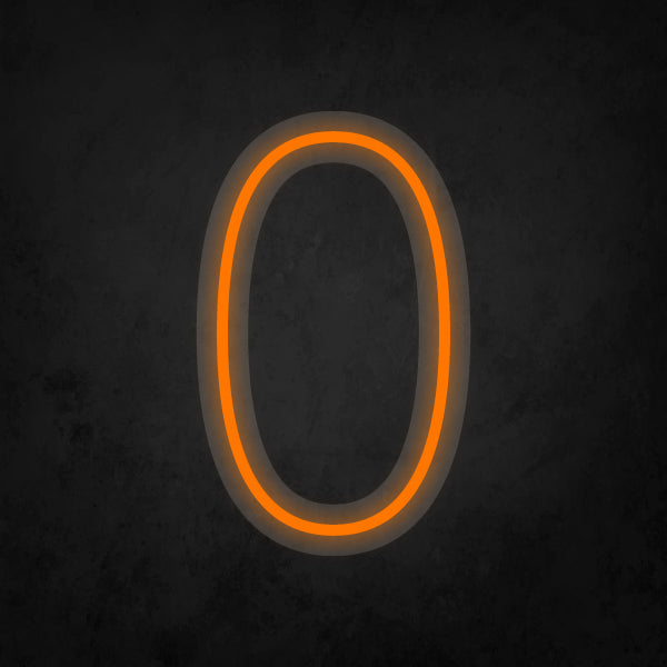 LED Neon Sign - Number - 0 Small