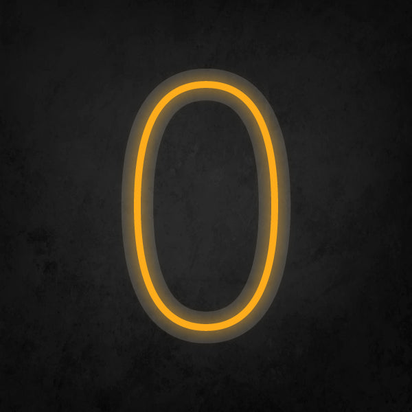 LED Neon Sign - Number - 0 Small