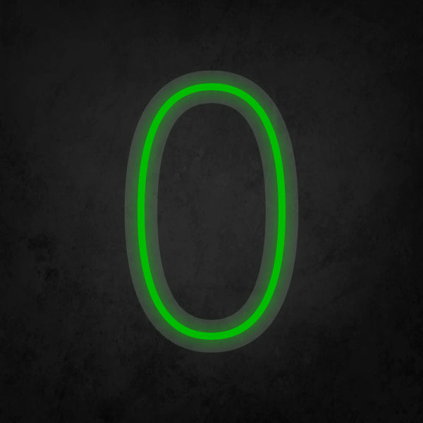 LED Neon Sign - Number - 0 Small