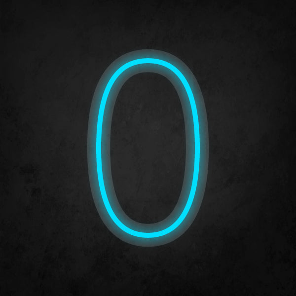 LED Neon Sign - Number - 0 Small