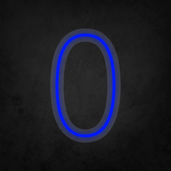 LED Neon Sign - Number - 0 Small