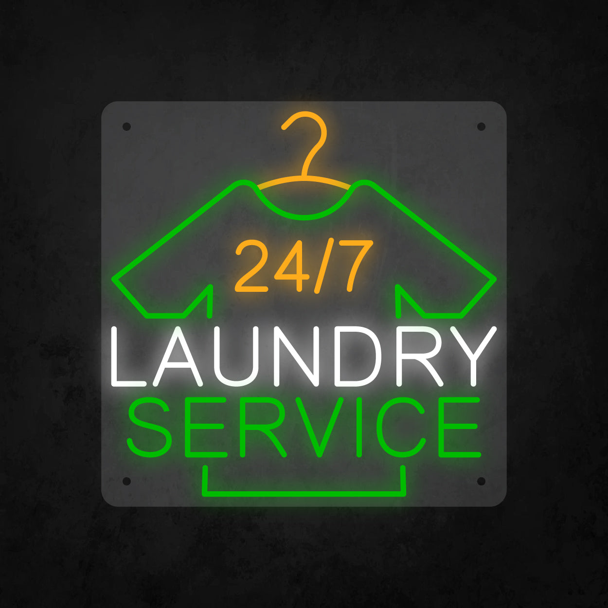 LED Neon Sign - 24 hour 7 days Laundry Service