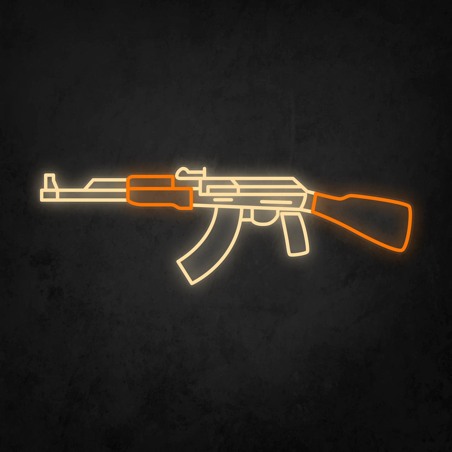 LED Neon Sign - AK 47 Assault Rifle Left Side