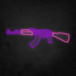 LED Neon Sign - AK 47 Assault Rifle Left Side
