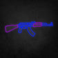 LED Neon Sign - AK 47 Assault Rifle Right Side