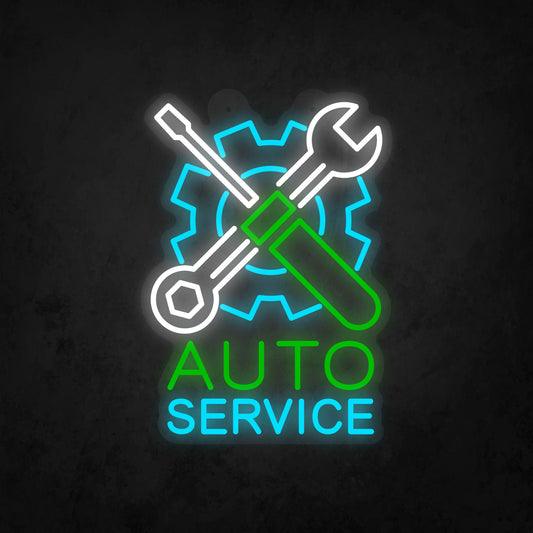 LED Neon Sign - Auto Service Sign for Window