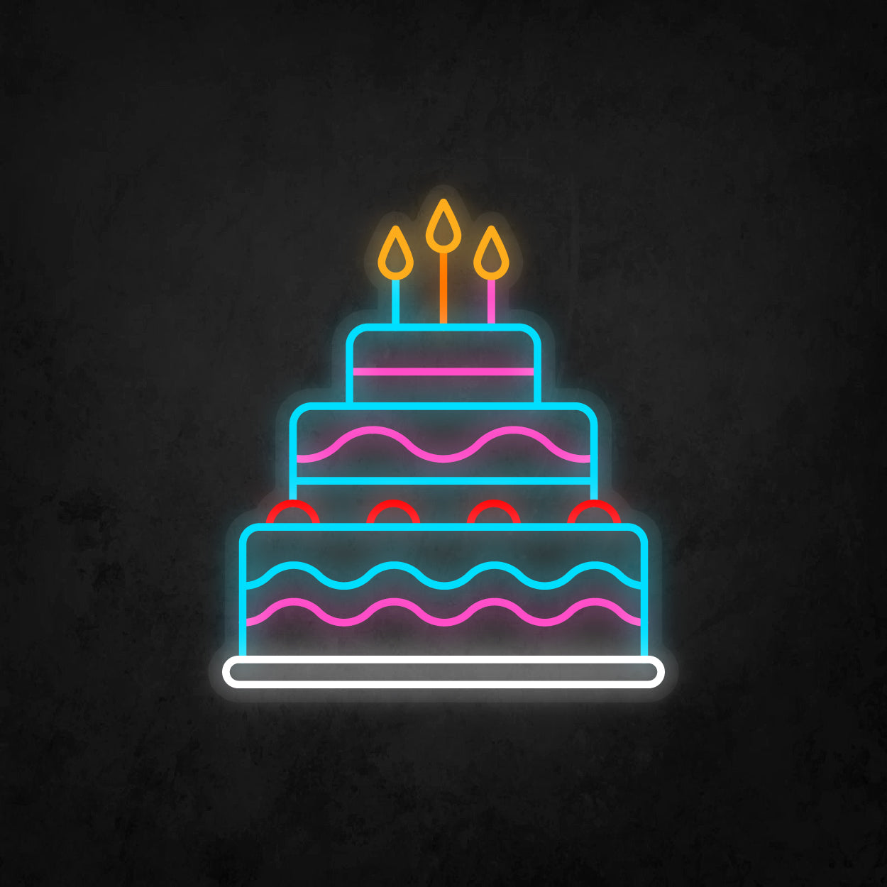 Happy Birthday Cake Neon Sign | Dessert Neon Signs | Neon Light