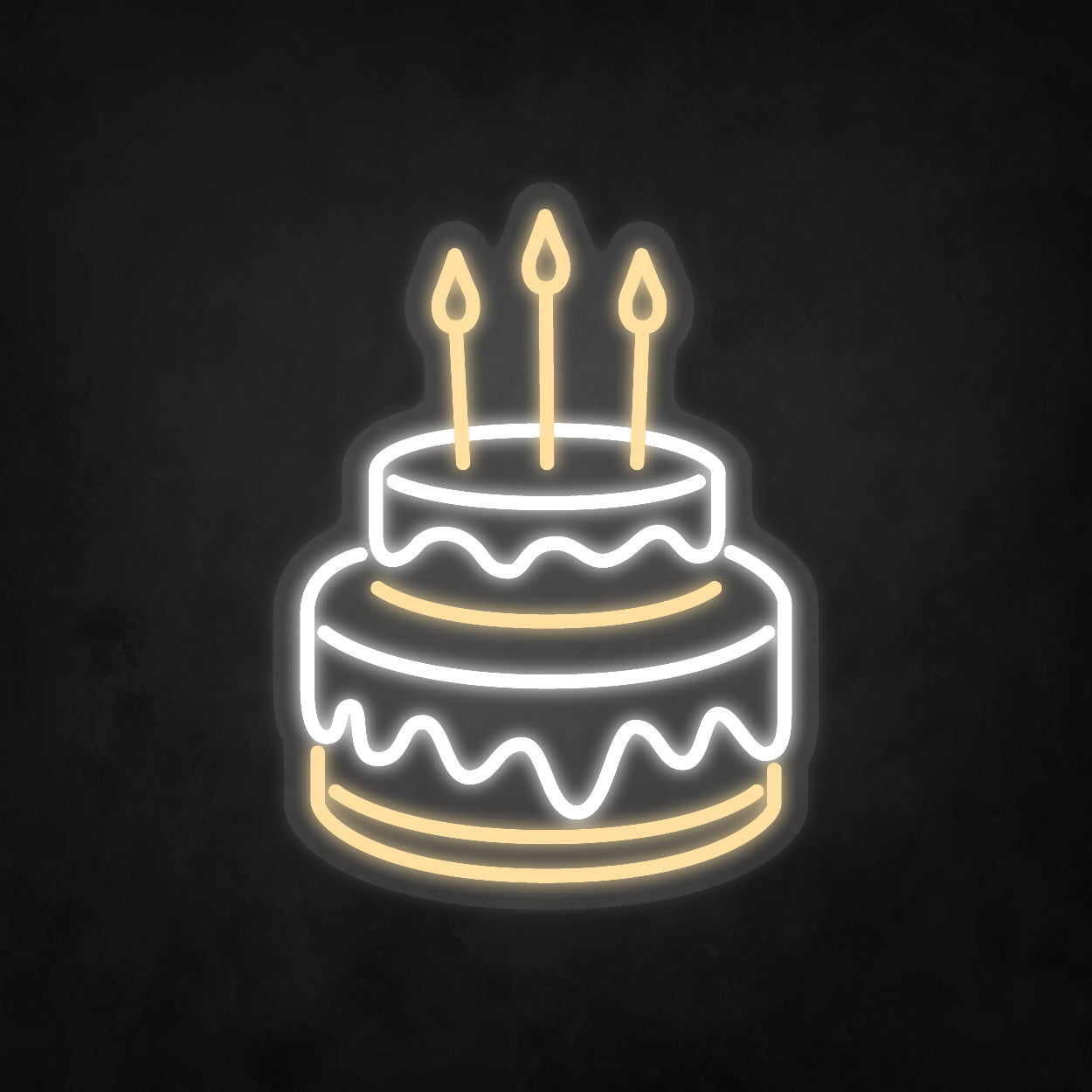 LED Neon Sign - Happy Birthday - Birthday Cake - Medium