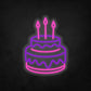 LED Neon Sign - Happy Birthday - Birthday Cake - Medium