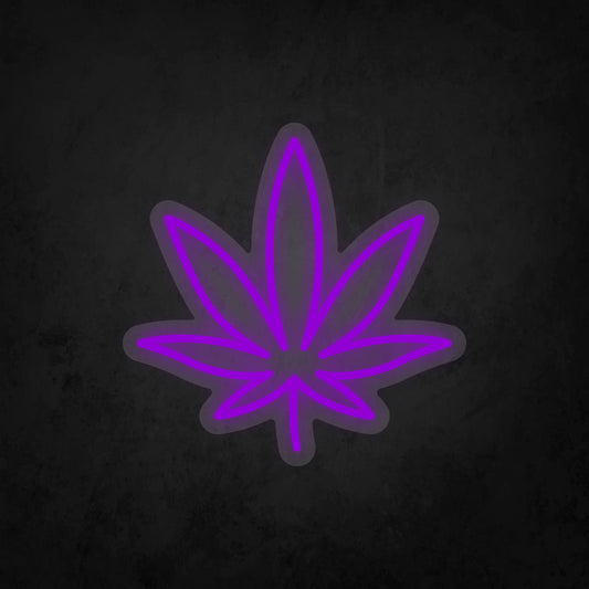 LED Neon Sign - Cannabis Leaf - Small - B