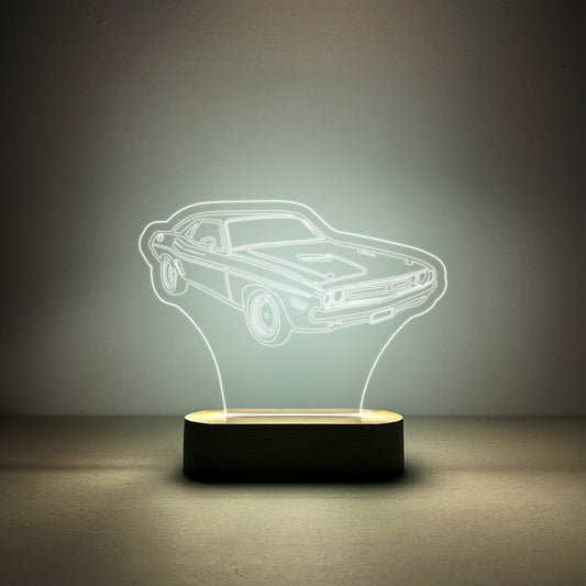 Edge-lit Sign Wooden Lamp Base - Car