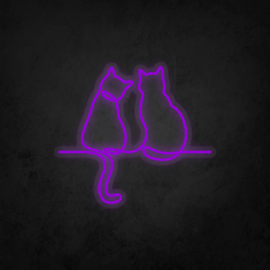 LED Neon Sign - Cat Couple