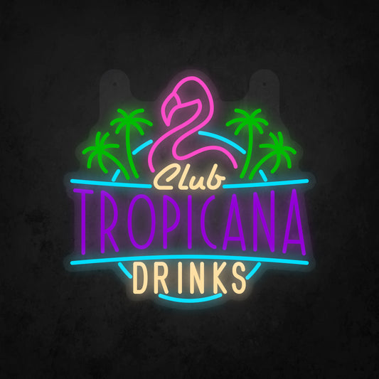 LED Neon Sign - Club Tropicana Drinks Sign for Window