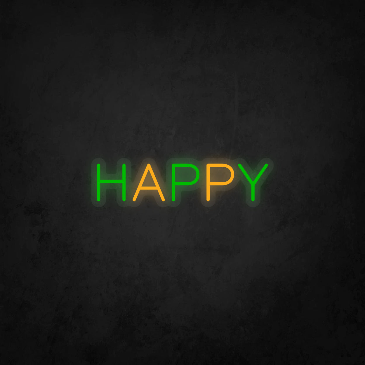 LED Neon Sign - Colorful Happy - Small