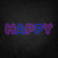 LED Neon Sign - Colorful Happy 2 Line