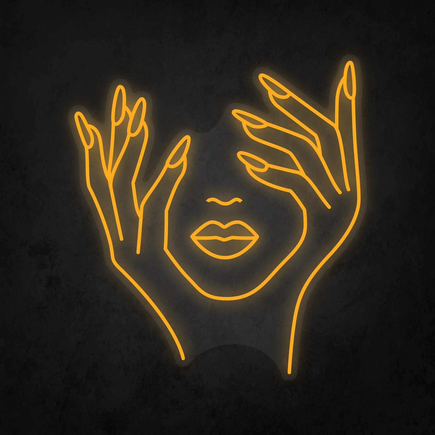 LED Neon Sign - Face and Hands Woman