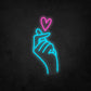 LED Neon Sign - Finger Heart Small