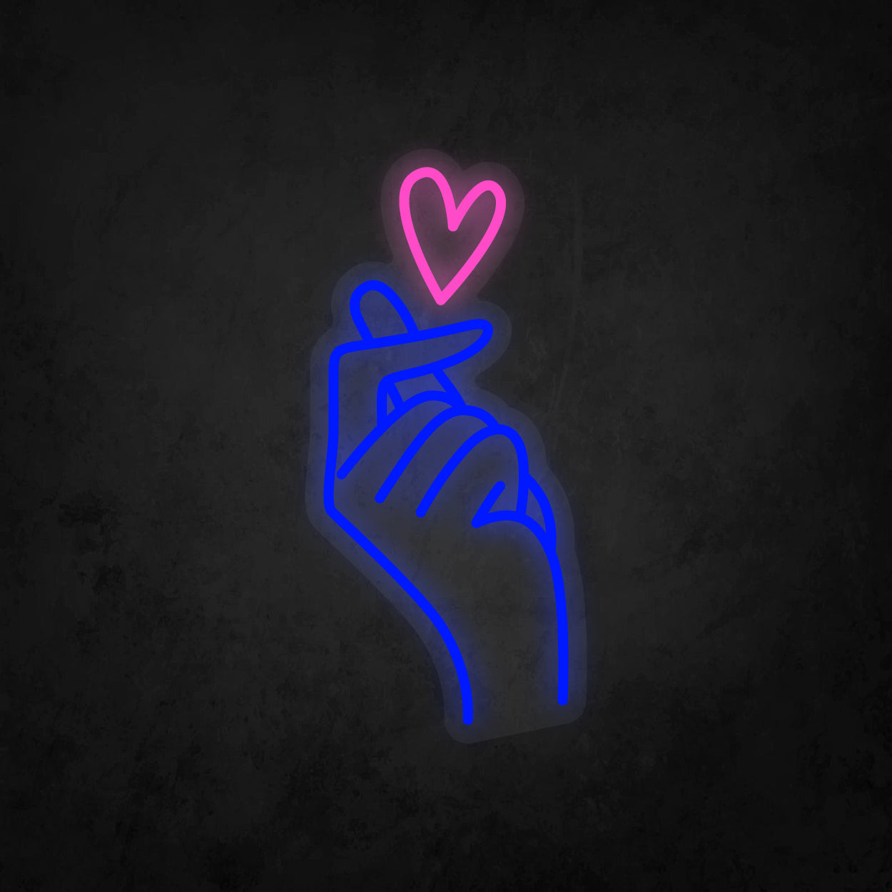 LED Neon Sign - Finger Heart Small