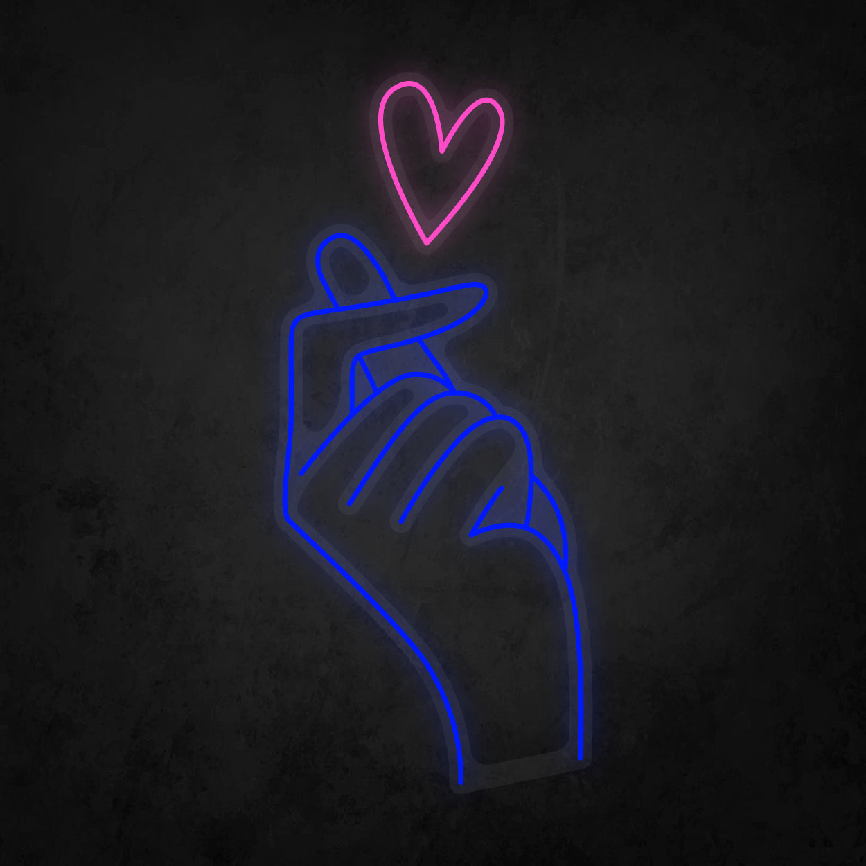 LED Neon Sign - Finger Heart Large