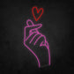 LED Neon Sign - Finger Heart Large