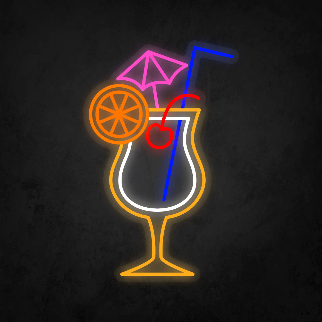 LED Neon Sign - A Glass With Cocktail