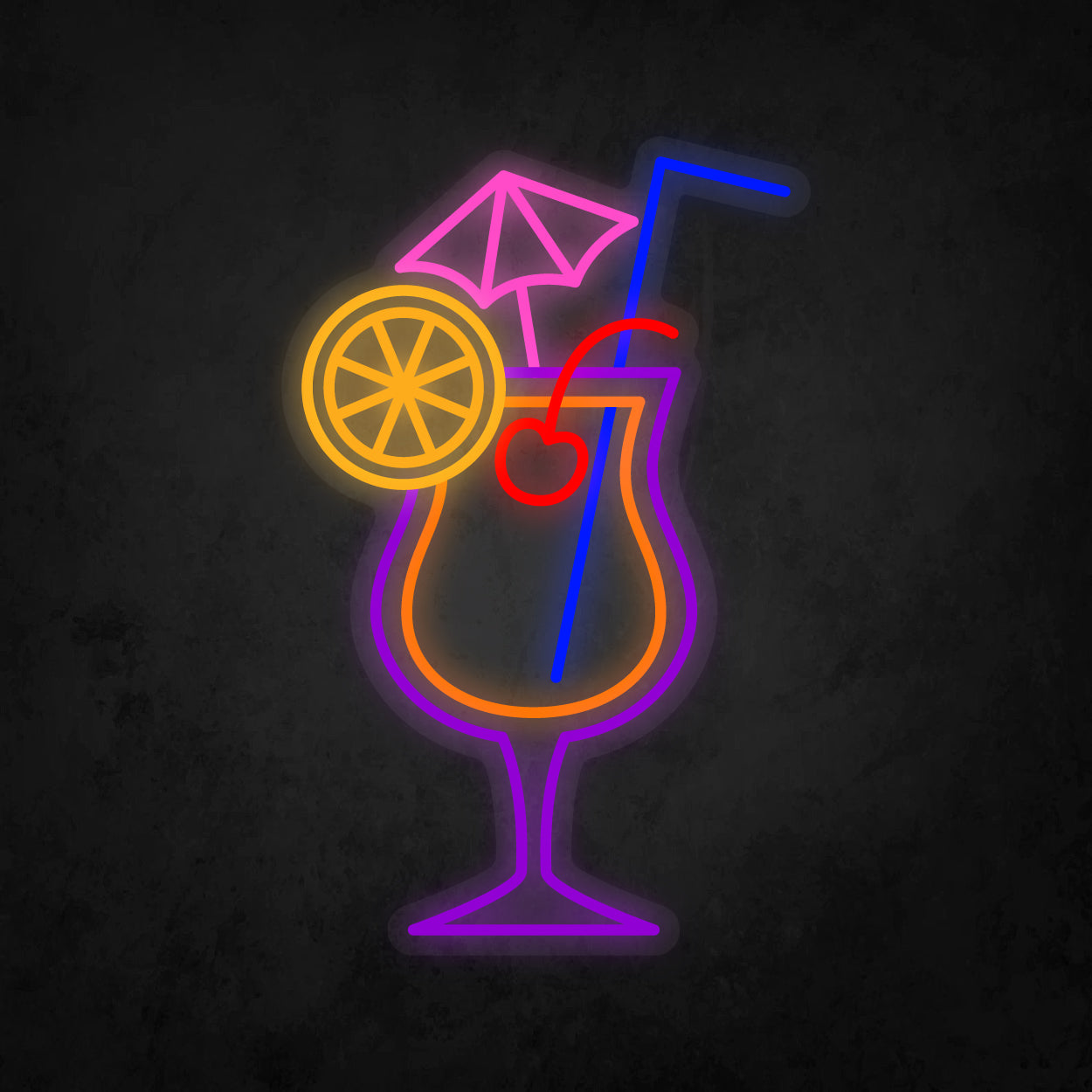 LED Neon Sign - A Glass With Cocktail