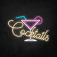 LED Neon Sign - A Glass With Cocktail, Lemon Slices, Straw