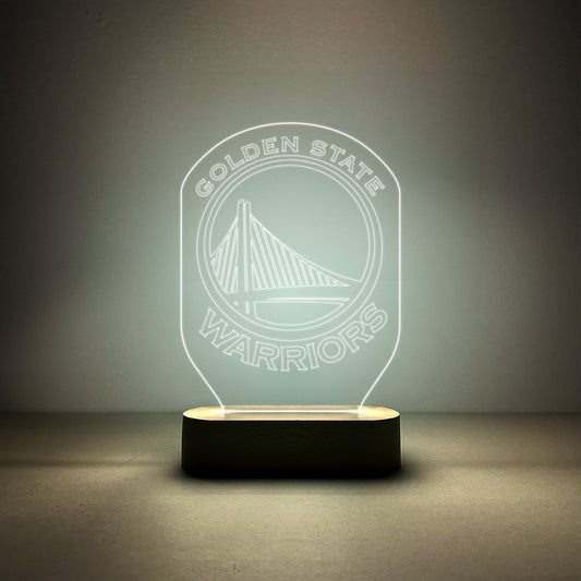 Edge-lit Sign Wooden Lamp Base - Golden State Warriors