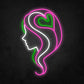 LED Neon Sign - Hair Salon Women Face Side View