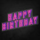 LED Neon Sign - Happy Birthday - 2 colors - Skew Font
