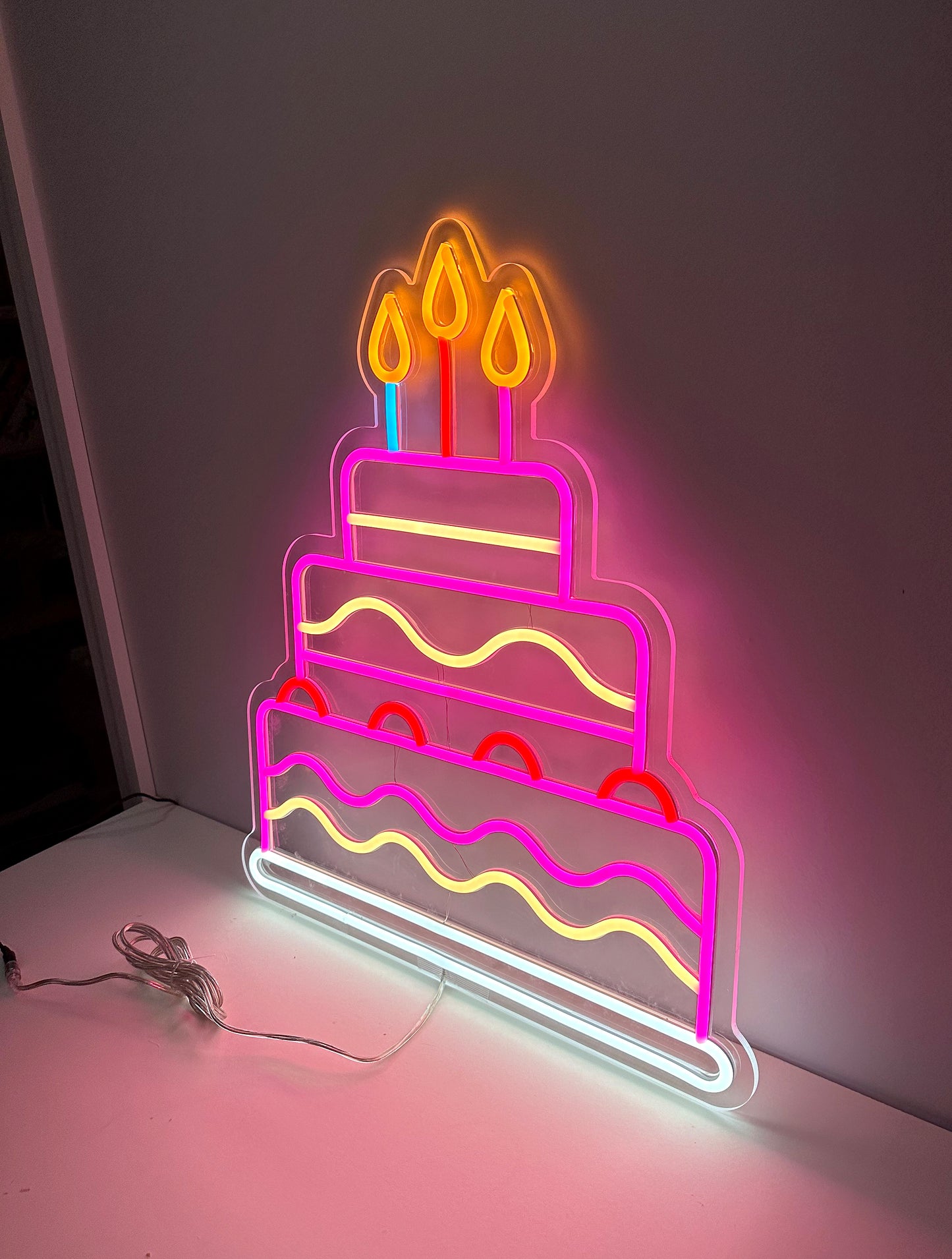 LED Neon Sign - Birthday Cake