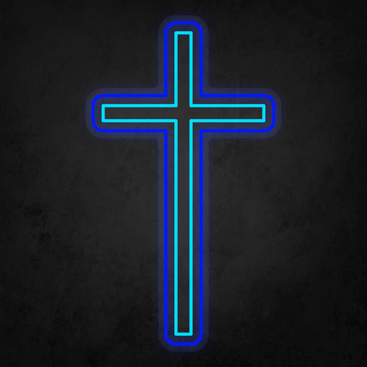 LED Neon Sign - The Cross Large 4 Line