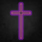 LED Neon Sign - The Cross Large 4 Line