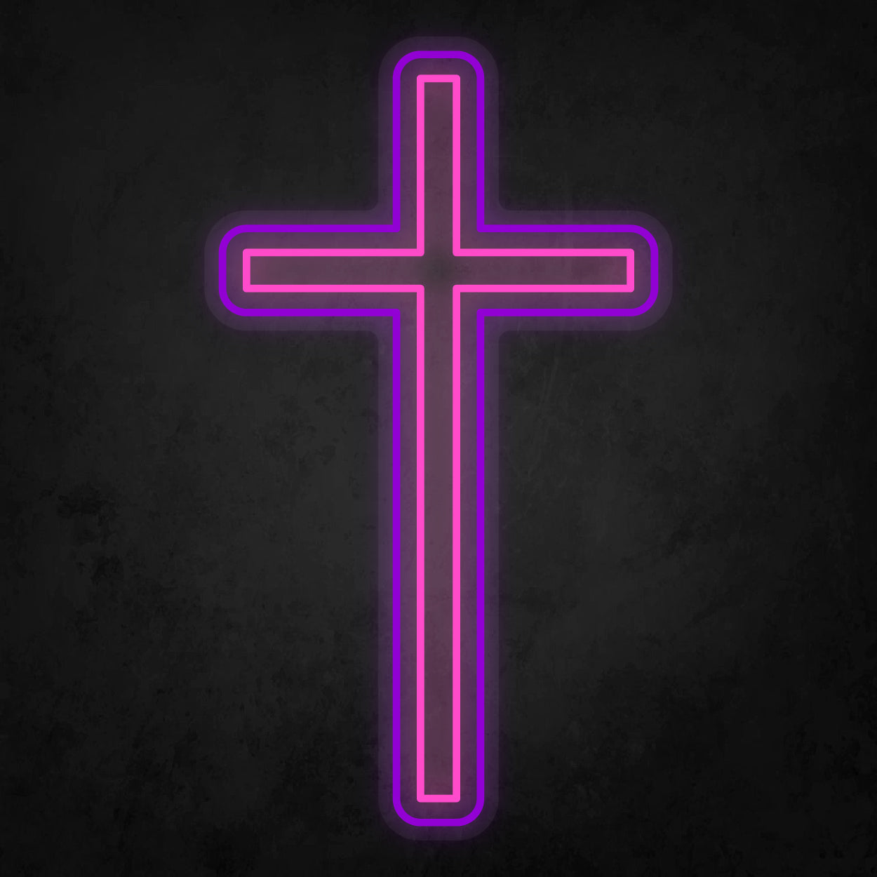 LED Neon Sign - The Cross Large 4 Line