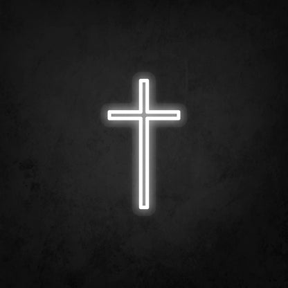 LED Neon Sign - The Cross Small 2 Line