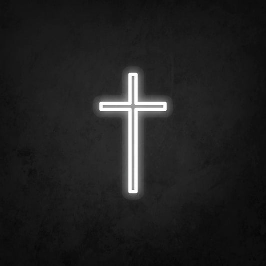 LED Neon Sign - The Cross Small 2 Line