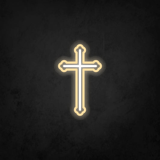 LED Neon Sign - The Cross Small 3 Line